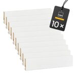 Vorteilspack Sockelleiste Mega – Weiß folierte MDF Fußbodenleiste KGM – Maße: 2400 x 16 x 58 mm – 10 Stück  